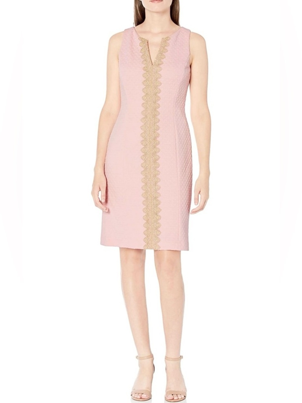 Pappagallo Women's The Brooke Dress Tutu Pink with Gold Embroidery Size 12